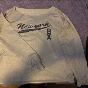 SHEIN Cream and Black Sweatshirt